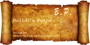 Bollók Petra névjegykártya